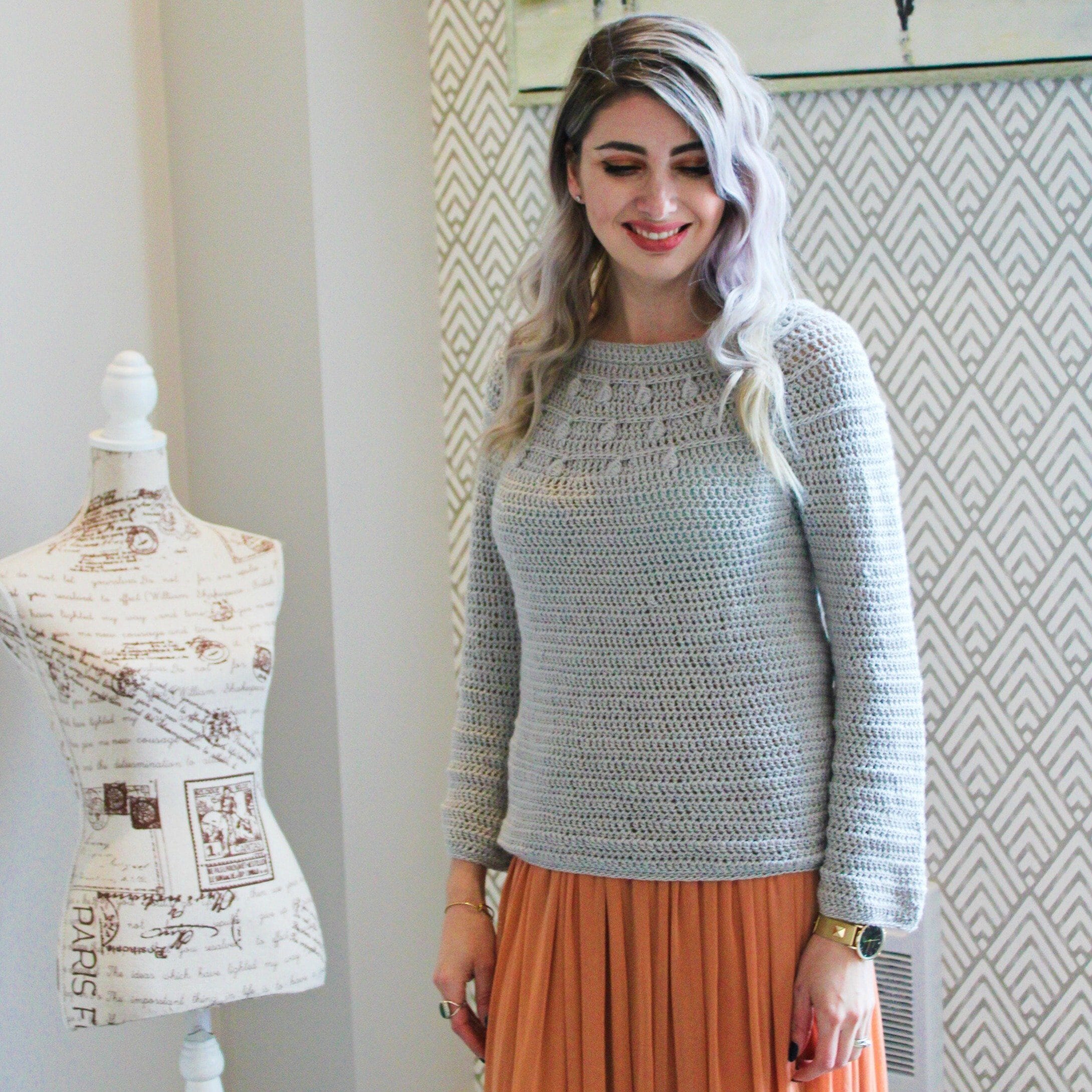 Free Pattern: Coffee Cup Pullover Crochet Sweater