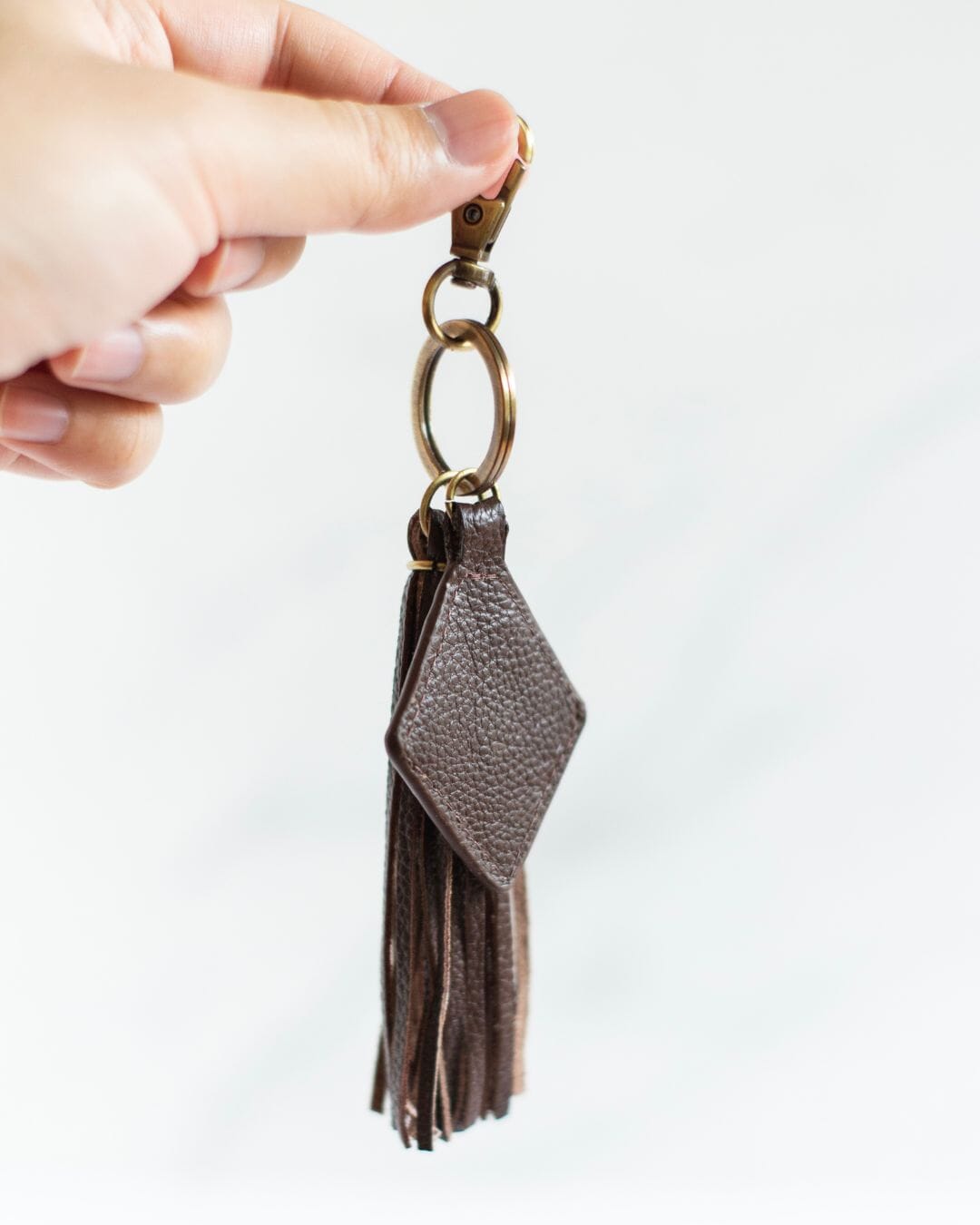 Darcy Leather Tassel Keychain Leather Accessories FurlsCrochet Brown 